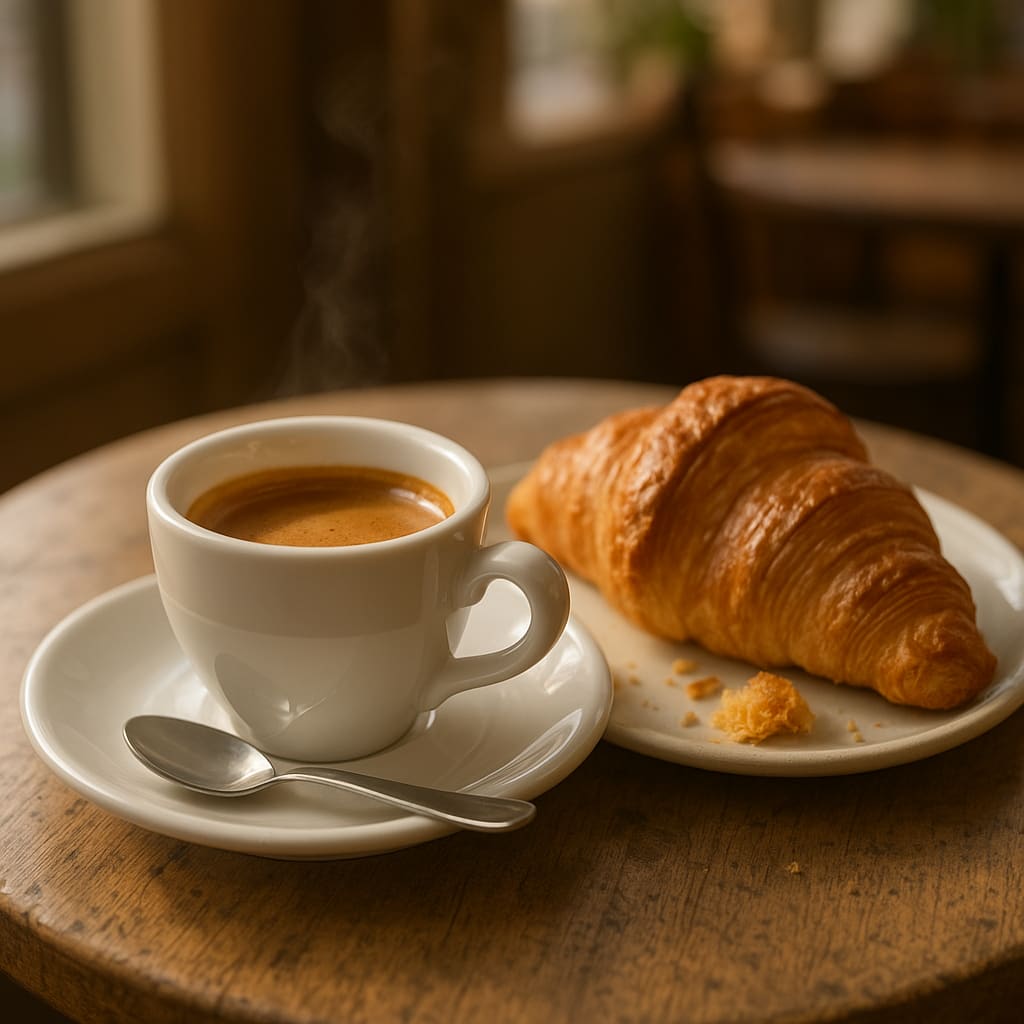 Kaffee und Croissant